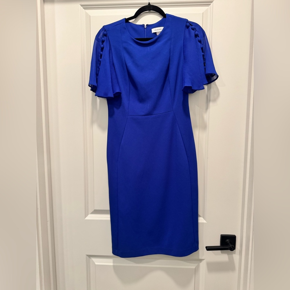 Calvin Klein Royal Blue Long Sleeve Dress